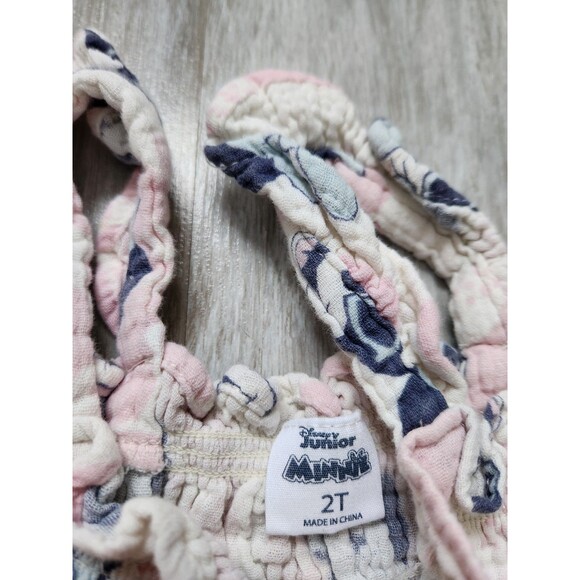 Disney Toddler Girls Minnie Mouse Woven Gauze Dress Pink Elastic Chest Sz 2T - Picture 3 of 7